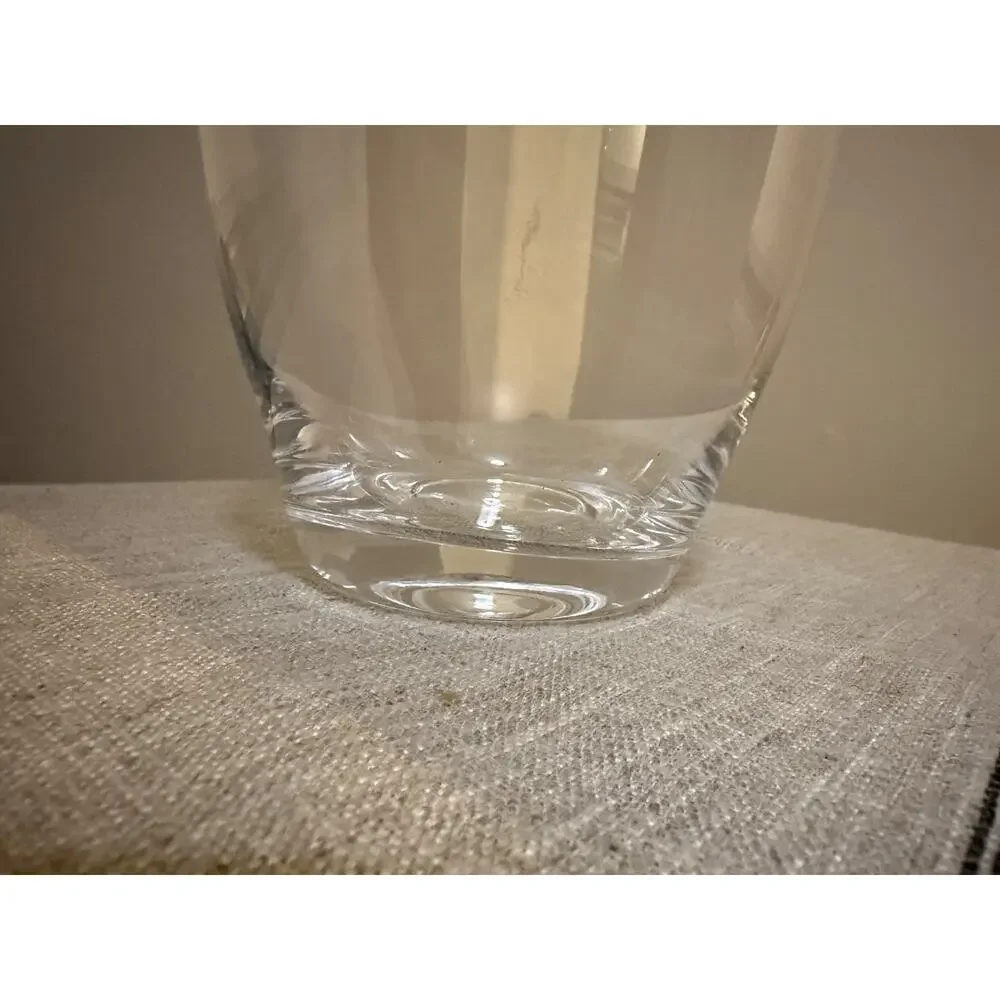🏺Handcrafted Polish Art Glass Vase Clear Modern Minimalist 11.75” Tall